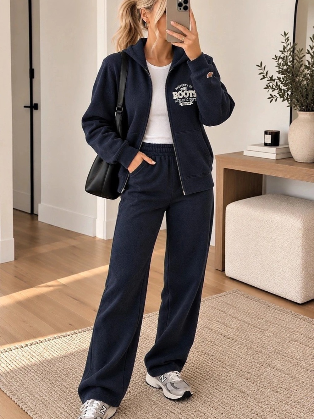 Roots Organic Original Full Zip Hoodie Blue
